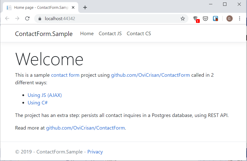 ContactForm.Sample main page
